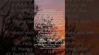 Honor God, God honor us! Fear of God is the beginning of wisdom!