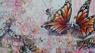 Create a painting with me, combining acrylic pouring and fine art