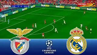 Benfica vs Real Madrid - UEFA Champions League 25/26 | Full Match All Goals | PES 21 Simulation
