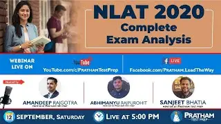 5:00 PM 12th September | Live NLAT 2020 Exam Complete Analysis