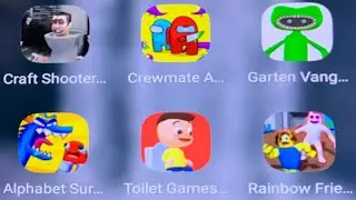 Craft Shooter FPS Battles,Crewmate Adventure,Garten Vangan,Alphabet Survival,Toilet Games 3D...