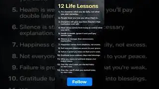 12 Life Lessons People Learn Too Late #shorts #shortvideo #motivation #psychology
