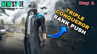 Triple Conqueror Push Day 1 - New State Mobile Solo Conqueror Rank Push Gameplay - Pubg New State