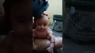 #Indian style baby bath for #3months #kid #self#without help #viralvedio#live