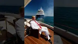 Trump on his mega yacht
