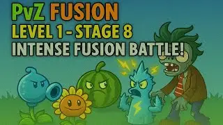 ⚔️ PvZ Fusion Mode | Level 1 - Stage 8 | Crazy Combo Defense vs Zombie Rush! | Hindi Gameplay 🌿