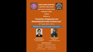 Webinar on Prevention of Oppression and Mismanagement Provisions under Company Law -16th March 2022