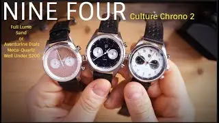 Nine Four Culture Chronograph 2 - Meca-Quartz Chrono - Full Lume   Aventurine Well under $200
