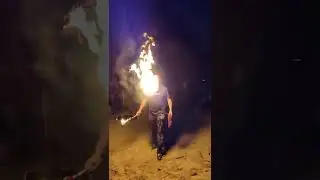 Jandros Nerdo breathing fire at the Spring Breakers Unite free beach party. 3/19/'22
