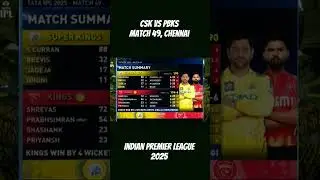 CSK vs PBKS : Match 49 : TATA IPL 2025 #ipl #csk #pbks #india #cricket