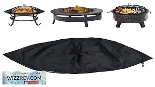 Black Fire Pit Cover Round Patio Outdoor Fireplace Cover Waterproof Dustproof MG Review