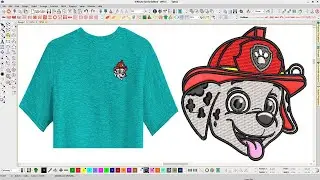 Dog Head Embroidery logo  for T  Shirt .