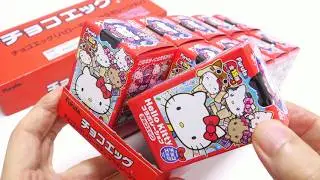 10 Hello Kitty Surprise Chocolate Eggs Unboxing ASMR