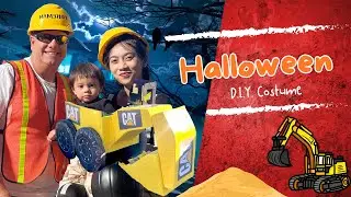 How We Made a DIY Excavator Costume for Halloween | Myty Lou Vlog