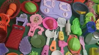 Satisfying with unboxing #colr full miniature barbie kitty kitchen tabel chair set toys #asmr #video