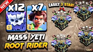 Best TH17 Attack Strategy With (ROOT RIDER + YETI) Clash Of Clans | Th17 YETI Attack with ROOT RIDER