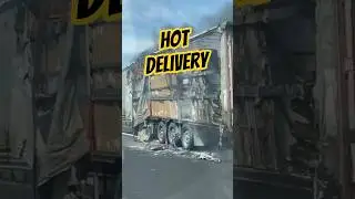 Trailer on Fire at Highway 😳🔥 @unknownartist #truckdriver #lkw #camion #bigrig #hgv #lorry #driver