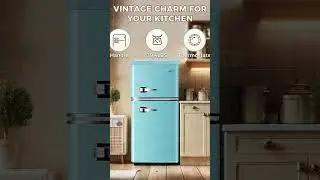 3 2 Cu Ft Compact Refrigerator Mini Fridge with Freezer, Retro Double Door Small Fridge with Freezer