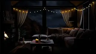 🔴 LIVE | Cozy Autumn Night with Rain & Fireplace Ambience | Relaxing Rain Sounds