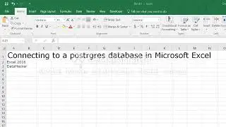Connecting to a postgres database from Excel