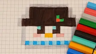 DIY Handmade Drawing Pixel Art | How to draw a cute Snowman | Christmas Draw with me
