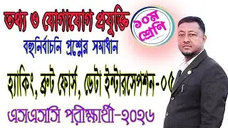 Class 9-10 ICT ।  Multiple choice questions । What is hacking, brute force attack, data interception