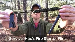 6in Fire Starter Flint with Waterproof Tinder Holder and Whistle
