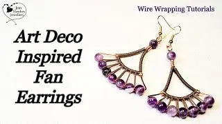 Art Deco Inpsired Fan Earrings | Cord and Wire Wrapping with Jem Hawkes