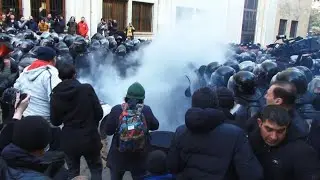 Georgia: Riot police use water cannons to disperse protesters | AFP