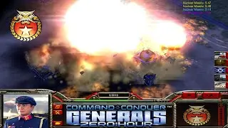 Generals Zero Hour China Nuke vs GLA Toxin 3vs3 Team Hard Tournament City Map