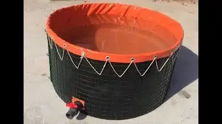 Wire mesh tank Installation for fish farming tank ,water storage