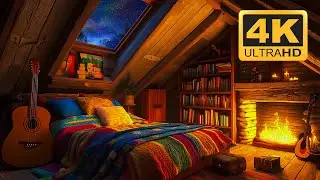 ❄️🔥 Tormenta De Nieve Relajante Con Chimenea Para Dormir Profundamente | Ambiente Invierno 4K