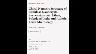 Chiral Nematic Structure of Cellulose Nanocrystal Suspensions and Films; Polarized Li... | RTCL.TV