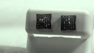 .72cttw Real Diamond Kite Earrings Black 316L Steel