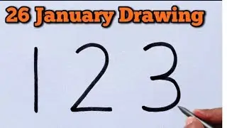 How to Draw Republic Day Special Drawing with 123 Number 🇮🇳 | Easy Number Art