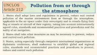 Law of the sea convention, Article 212, Pollution from or through the atmosphere