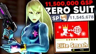 This is what an 11,500,000 GSP Zero Suit Samus looks like in Elite Smash