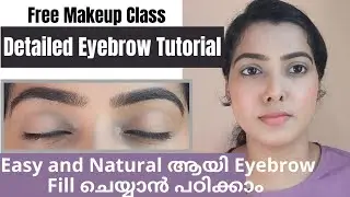 CLASS 10:EASY &DETAILED EYEBROWS TUTORIAL USING EYEBROW PENCIL MALAYALAM|Fill Eyebrows Naturally