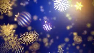 Blue Christmas Background Free | Gold and Blue Christmas Background | Snowflakes Falling Background
