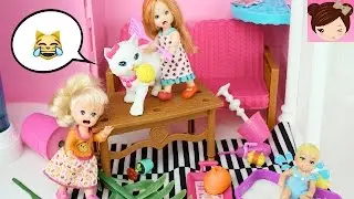 Toddler Elsa & Annas Daughters Babysit Bad Kitty Blissa - Barbie Potty Training Blissa Doll Playset