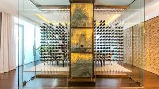 Modern Wine Cellar featuring the Cable Wine System, 'Contemporary Condo Wine Cellar'