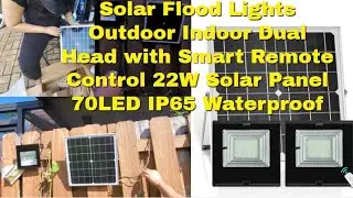 Solar Flood Lights/ 22W Solar Panel 70LED IP65 /Installation/ Unbxing & Review/Upnon/Amazon