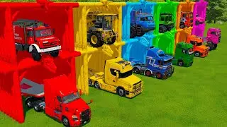 TRANSPORTING FIRE TRUCK, GARBAGE TRUCK & BIG TRUCKS by MAN TRANSPORTER! Farming Simulator 22