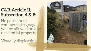 Bayshore Beach Club HOA - sign violations (Oregon Coast)
