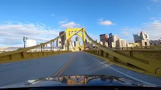 Pittsburgh, Pennsylvania - Driving the Rachel Carson Bridge (2021)