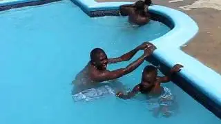 Swimming two lenghts of the pool