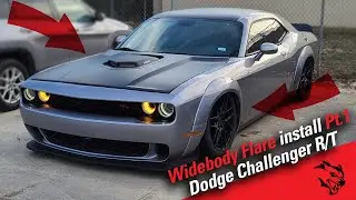 Установка расширителя кузова на Dodge Challenger R/T PT.1 с подушкой безопасности #widebodychallenger