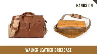 Walker Leather Briefcase Bag in Rustic Tan | Hands On