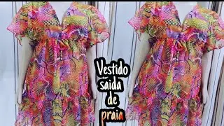 COMO FAZER VESTIDO SAIDA DE PRAIA PARA INICIANTES (MODELAGEM FACIL E COSTURA )MALU COSTURA
