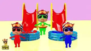 Pig Pig Slide Into the Swimming Pool Learning Colors For Kids